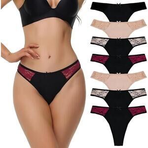 Women's Size XXL Underwear Thongs, Nylon Comfortable Panties 7-Pack NWT